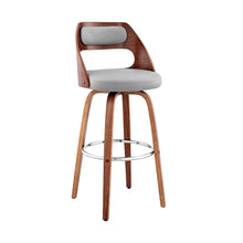 Load image into Gallery viewer, 41" Faux Leather Swivel Bar Height Bar Chair - Gray / Brown
