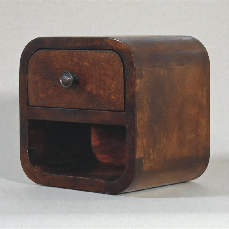 8" Solid Wood One Drawer Floating Nightstand - Chestnut