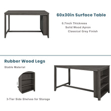 Load image into Gallery viewer, 5 Pieces Counter Height Rustic Farmhouse Dining Room Wooden Bar Table Set With 2 Stools And 2 Chairs
