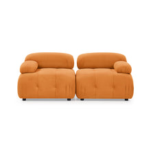 Load image into Gallery viewer, Modular Sectional Sofa, Button Tufted Designed and DIY Combination,L Shaped Couch with Reversible Ottoman, Orange Velvet
