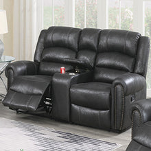 Load image into Gallery viewer, Power Reclining Loveseat With USB Port And Cup Holder Console - Black
