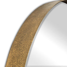 Load image into Gallery viewer, 34" Round Iron Framed Accent Mirror - Gold
