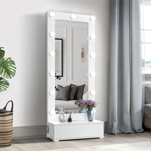 Load image into Gallery viewer, Elisa - Narrow Tall Mirror With Speaker And Drawer
