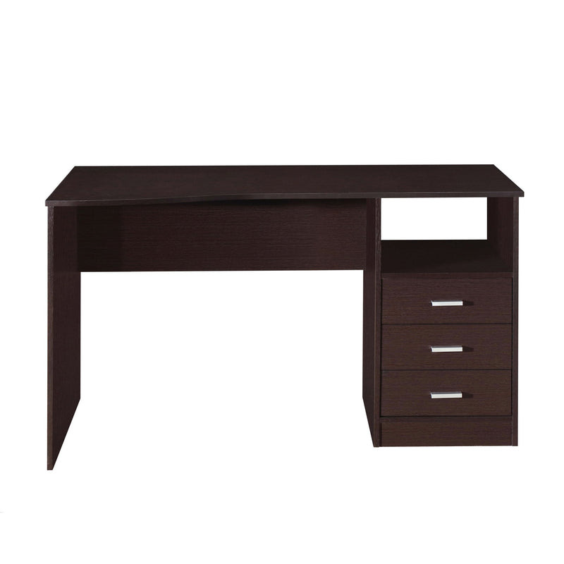 Pedestal Computer Desk With Three Drawers - Brown