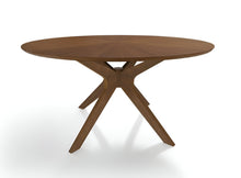 Load image into Gallery viewer, 47" Rounded Solid Manufactured Wood Pedestal Base Dining Table - Brown
