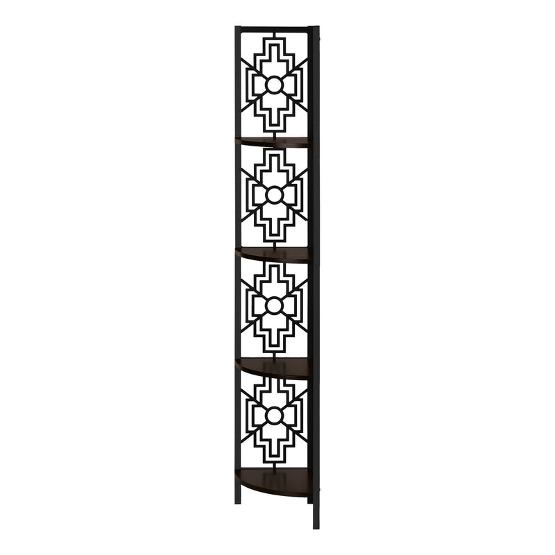 Four Tier Corner Bookcase (376535) - Espresso
