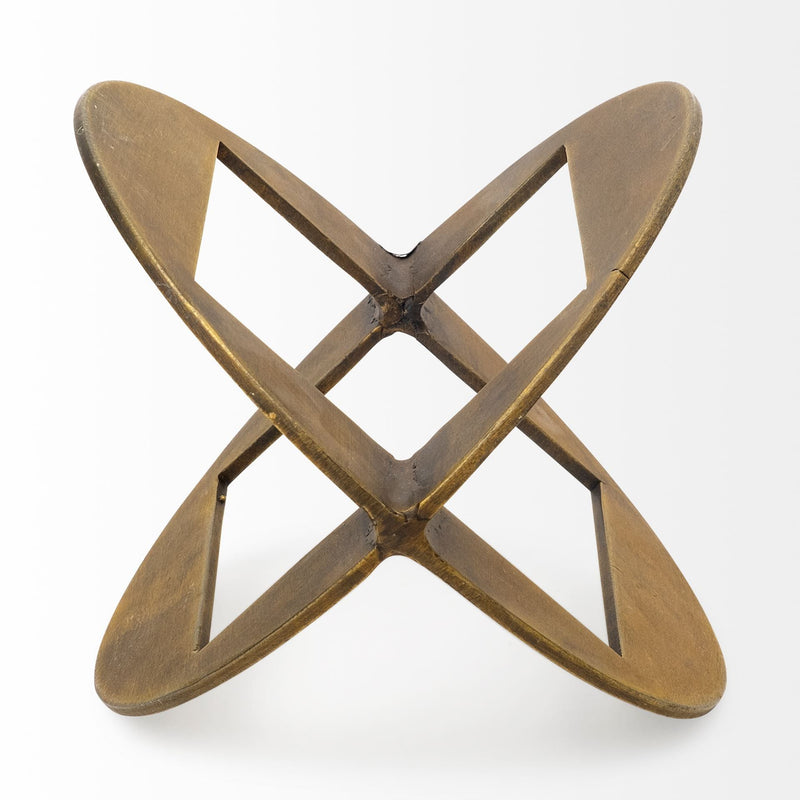 Geometric Orb Tabletop Sculpture - Gold