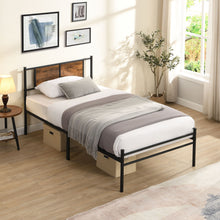 Load image into Gallery viewer, Modern Metal Bedframe With Headboard, Durable Steel Structure
