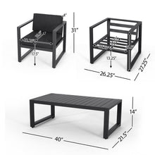Load image into Gallery viewer, 4 Piece Outdoor Chair Set With Weather Resistant Cushion - Dark Gray
