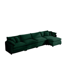Load image into Gallery viewer, Modern Oversized Modular Cushion Sofa With Ottoman, Low Back, Deep Seating Sofa Set
