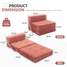 Load image into Gallery viewer, Folding Sofa With Removable Back Cushion, Convertible Futon Sleeper Chair
