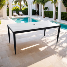 Load image into Gallery viewer, Outdoor Modern Patio Dining Table, Post Tapered Legs, Weatherproof &amp; Rust Free
