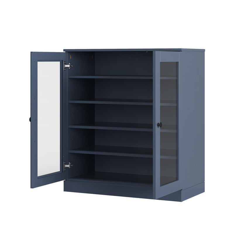 Twenty Pair Solid Woodshoe Storage Cabinet (752341) - French Blue