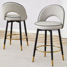 Load image into Gallery viewer, Modern Upholstered 360° Rotatable Bar Chair With Metal Legs For Dining Room (Set of 2)
