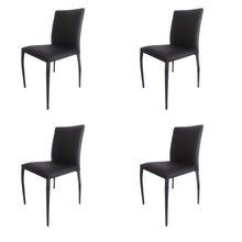 Load image into Gallery viewer, Upholstered Faux Leather Dining Room Side Chairs (Set of 4) - Black
