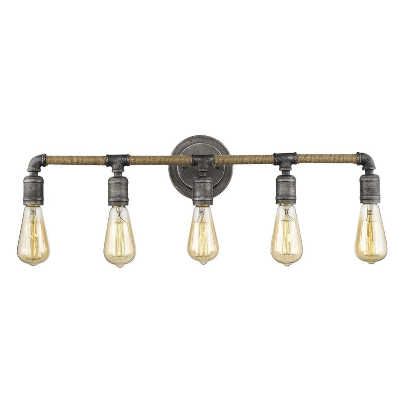Metal Five Light Vanity Light - Black