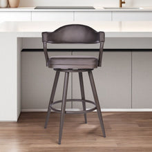 Load image into Gallery viewer, Faux Leather Swivel Counter Height Bar Chair - Dark Brown
