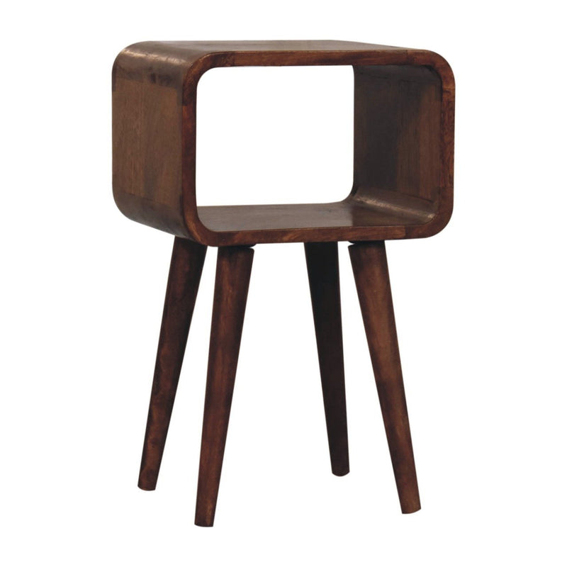 Solid Wood Nightstand - Golden Brown
