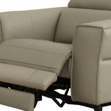 Load image into Gallery viewer, Genuine Leather Power Recliner - Gray
