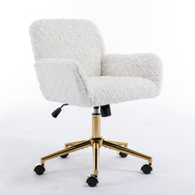Load image into Gallery viewer, Office Chair, Artificial Rabbit Hair Home Office Chair With Metal Base, Adjustable Desk Chair Swivel Office Chair, Vanity Chair
