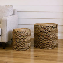 Load image into Gallery viewer, Woven Rattan End Tables (Set of 2) - Natural

