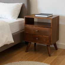Load image into Gallery viewer, 24" Solid Wood Two Drawer Nightstand - Chestnut
