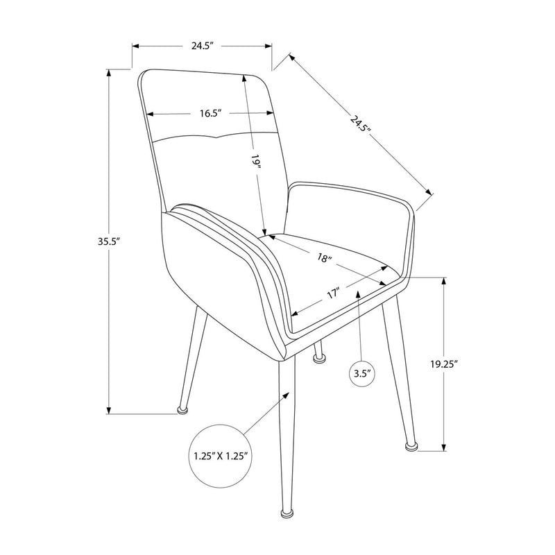 Dining Chair For Kitchen (Set of 2) - Brown / Gray