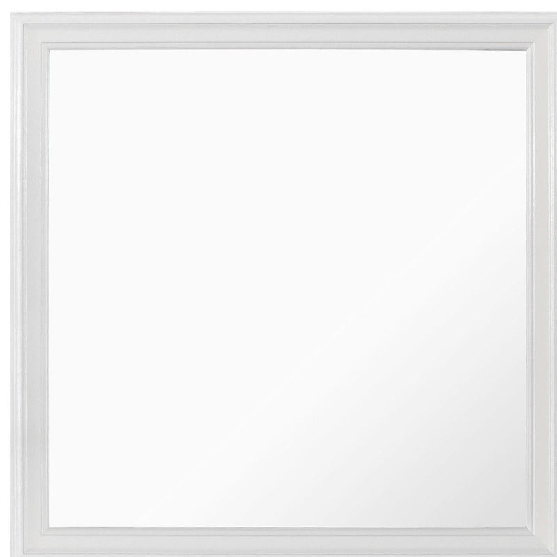 38" Framed Accent Mirror Square - White