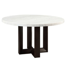 Load image into Gallery viewer, Edwyn - Round Dining Table - White Natural Marble Top &amp; Espresso
