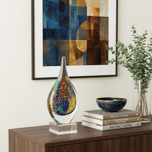 Load image into Gallery viewer, Murano Modern Abstract Tabletop Sculpture (376082) - Blue / Yellow
