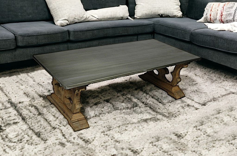 Rectangular Decorative Base Coffee Table - Gray