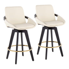 Load image into Gallery viewer, Cosmo - Contemporary Fixed Height Counter Stool With Swivel With Round Footrest (Set of 2)
