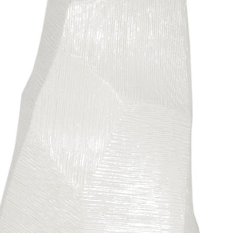 Faceted Geometric Tapered Floor Vase (576738) - White