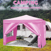 Load image into Gallery viewer, 10'X10' Folding Canopy With 4 Removable Sidewalls Outdoor Event Shelter UPF 50+ Gazebo Portable Tents For Parties Beach Camping Wedding Ez Pop Up Canopy 4 Pieces Weight Bag + Carry Bag
