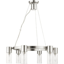 Load image into Gallery viewer, 20" Six Light Metal Dimmable Chandelier With Shades - Nickel / Clear
