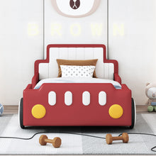 Load image into Gallery viewer, Race Car Shaped Platform Bed With Wheels
