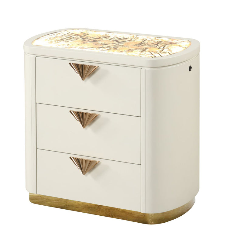 La Pierre - 3 Drawer Nightstand - Beige