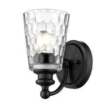Load image into Gallery viewer, Metal And Pebbled Glass Wall Light - Black
