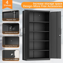 Load image into Gallery viewer, 2 Door File Cabinet With Lock, 4 Adjustable Shelves, Heavy-Duty
