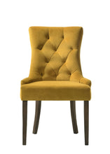 Load image into Gallery viewer, Tufted And Upholstered Velvet And Solid Wood Dining Side Chairs (Set of 2) - Yellow
