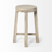 Load image into Gallery viewer, 14.8" x 14.8" x 26" Solid And Manufactured Wood Backless Counter Height Bar Chair - Brown
