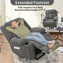 Load image into Gallery viewer, Power Lift Recliner Chair With Extended Footrest, Remote Control, Cup Holders, And Side Pockets
