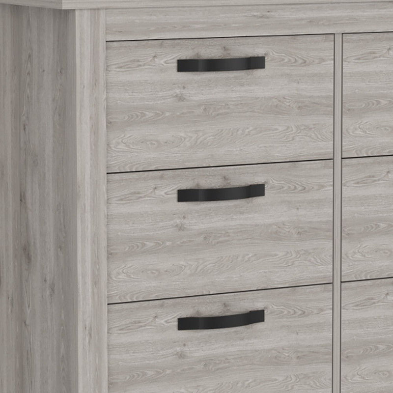 47" Six Drawer Double Dresser - Light Gray