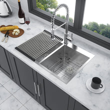 Load image into Gallery viewer, Double Bowl Drop In Sink, Stainless Steel With 50 / 50 Basins 18 Gauge - Brushed Nickel

