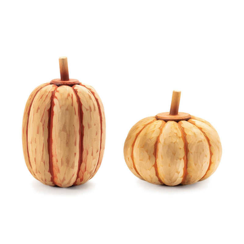 Pumpkin Thanksgiving Pumpkin Tabletop Sculpture (Set of 2) - Orange