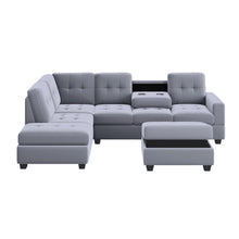 Load image into Gallery viewer, Orisfur. Modern Sectional Sofa with Reversible Chaise, L Shaped Couch Set with Storage Ottoman and Two Cup Holders for Living Room
