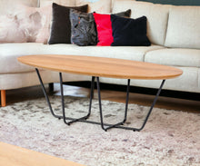 Load image into Gallery viewer, Industrial Small Powder Metal Coffee Table - Oak And Black

