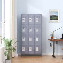 Load image into Gallery viewer, 12 Door Lockers With Lock For Secure Storage Construction - Gray
