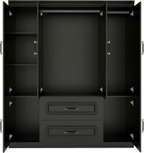 Load image into Gallery viewer, 71" Wood Six Door Two Drawer Combo Dresser - Black
