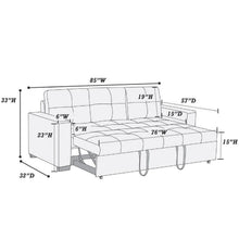 Load image into Gallery viewer, Sectional Sofa Pull Out Bed Upholstered Tufted Convertible Couch - Black
